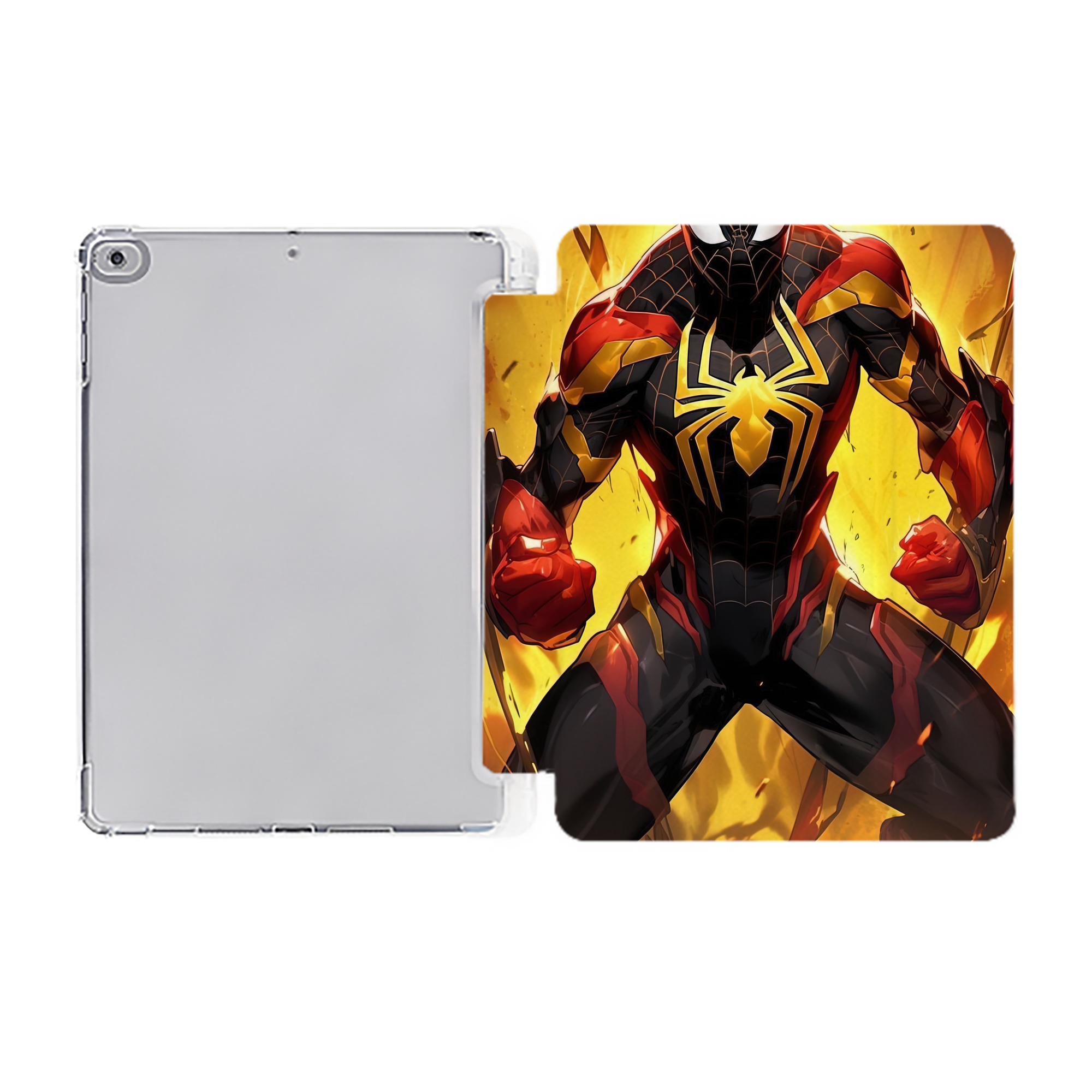 （画像用） Spider Man スパイダーマン IPad ケース ペン収納付き 三つ折りスタンド PUレザー×シリコン 対応機種9.5/10.5/10.9インチ
